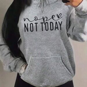 Gray Hoodie with Slogan